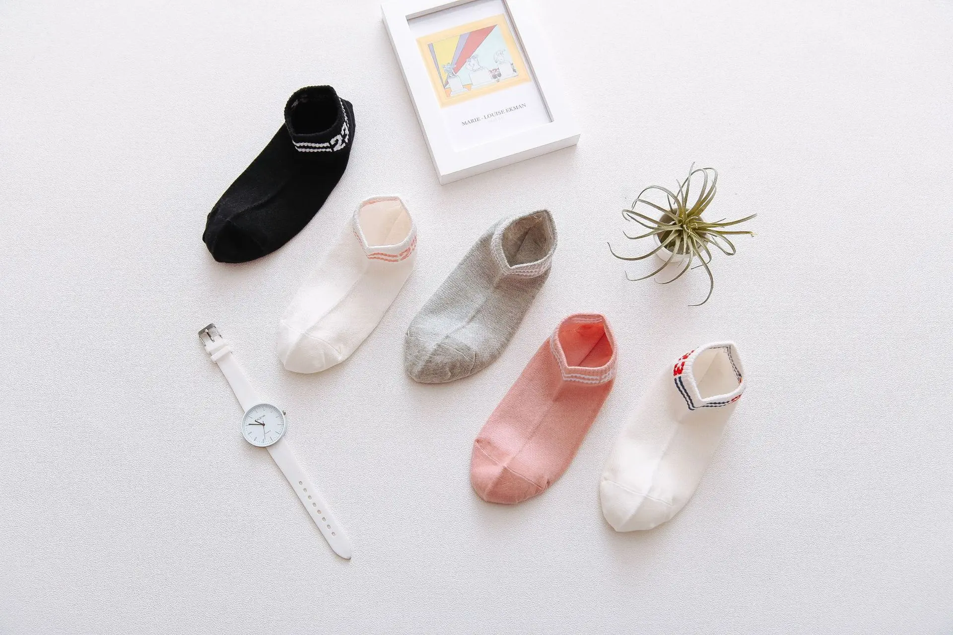 Mesh tou qi wa Children Spring And Summer Thin Short WOMEN'S Socks Polyester Cotton Sports Trend No-show Socks Women's with Numb