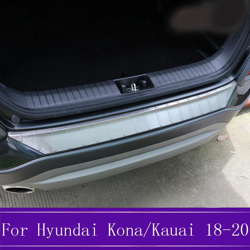 1 шт. для hyundai Kona/Kauai из нержавеющей стали внешний задний бампер Защитная Накладка автомобильные аксессуары