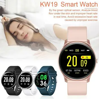 

KW19 Intelligent Bracelet Band With Heart Rate Monitor SMS Facebook remainder IP67 USB charing Tracker Wrisatband Smart Watch
