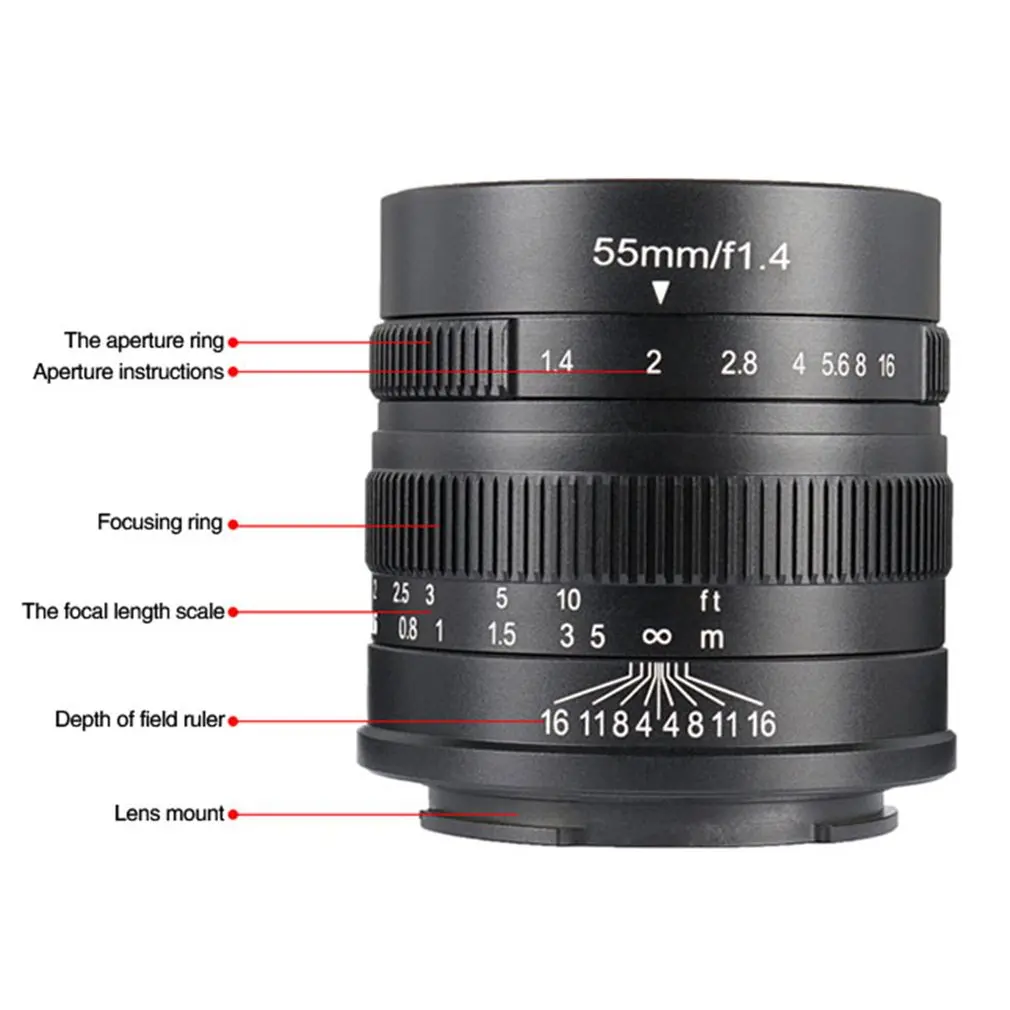 7 artisans 55 мм F1.4 Prime объектив для всех одиночных серий для SONY для Fuji для Canon для M43 для камер Leica аксессуары