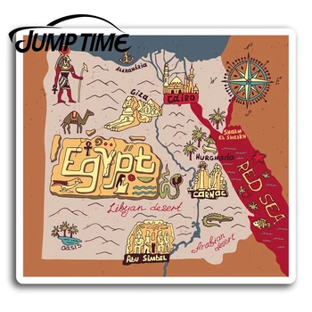 

Jump Time for Egypt Cairo Giza Fun Map Vinyl Stickers Sticker Laptop Luggage Car Bumper Decal Waterproof Car Accessories