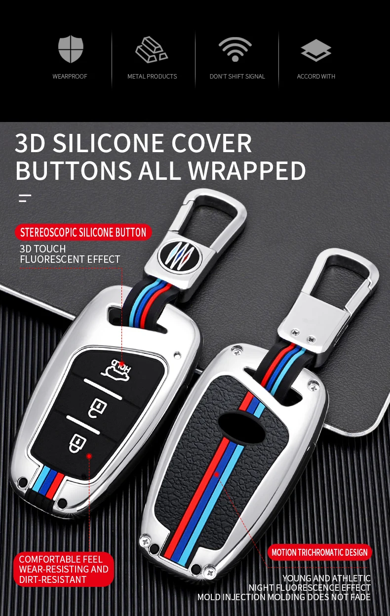 Cover portachiavi in lega per Hyundai Grand Santa Fe IX45 GENESIS EQUUS AZERA 2013 2014 2015 2016 accessori 7 Cover portachiavi in lega per Hyundai Grand Santa Fe IX45 GENESIS EQUUS AZERA 2013 2014 2015 2016 accessori - Hf7dc6d1938b042e6a02318a025f4e842A