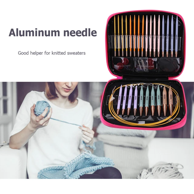 13 Pair Crochet Hook Circular Knitting Needles Set with Case Home Weaving Sewing Crafts DIY Handmade Art Craft Tool 4