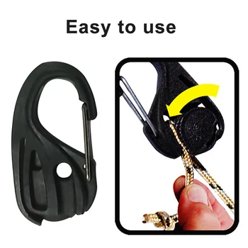 

Cord Tightener Lightweight Tie-Down Rope Carabiner Tent Lanyard Hook Tool