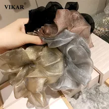

New Women Oversized Mesh Hair Scrunchies Ponytail Holder Hair Ties Autumn Elastic Hair Bands For Girls Fashion Hiar Accessories