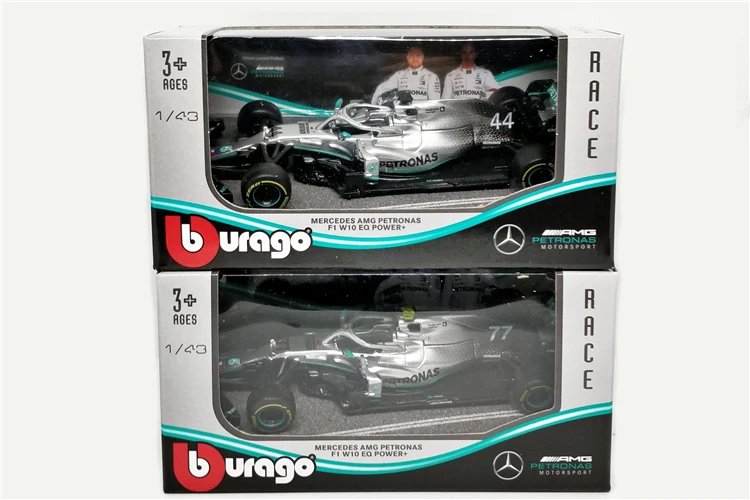BBurago 1:43 F1 2019 Benz AMG Petronas W10 EQ Power Formula one Racing Diecast Car|Наземный транспорт| |