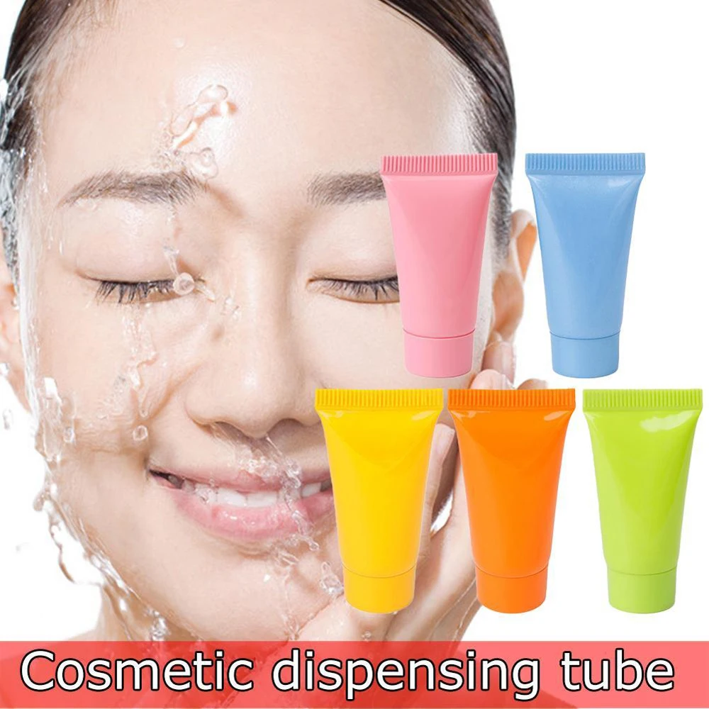 

5 Pcs 5ML Cosmetic Soft Tube Plastic Lotion Containers Makeup Squeeze Tube Refilable Bottles Emulsion Cream Packaging