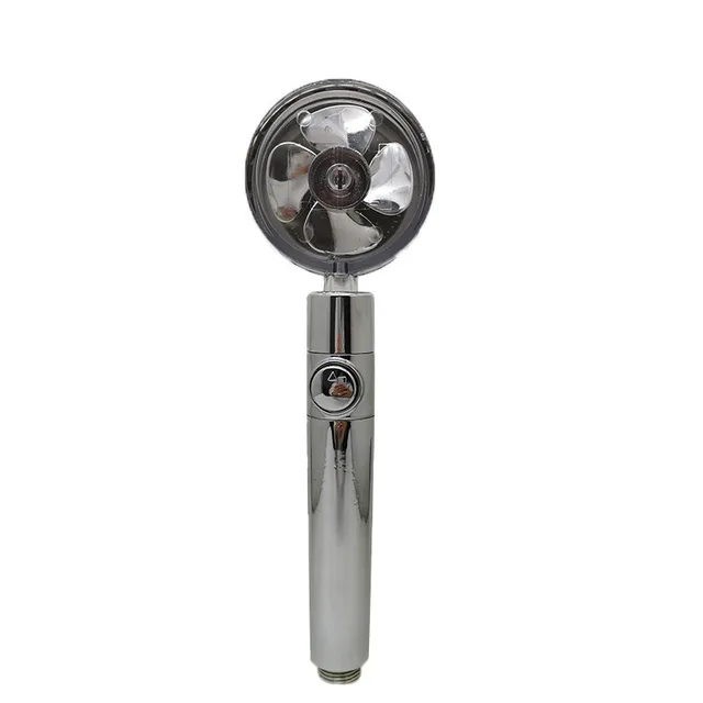 Zhang Ji New Style Turbine Spiral Outlet Water Turbocharged Shower Head 360 Rotating High Pressure Handheld Shower Nozzle Light Yellow