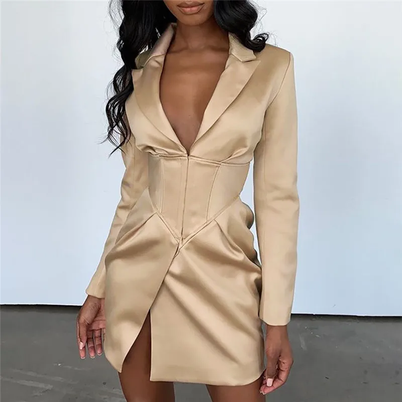 yuqung Long Blazer coat Women 2019 Autumn Notched Ladies slim waist Jacket Coats Full Sleeve Outwear high street office wear top | Женская