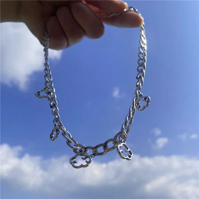 2021 Vintage Harajuku Goth Punk Metal Dinosaur Shape Pendant Chain Choker Necklace For Women Egirl Cool Hip Hop Trendy Jewelry