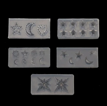 

5Pcs Mini Moon Star Sun Resin Mold Astral Planet Jewelry Fillings Silicone Mold