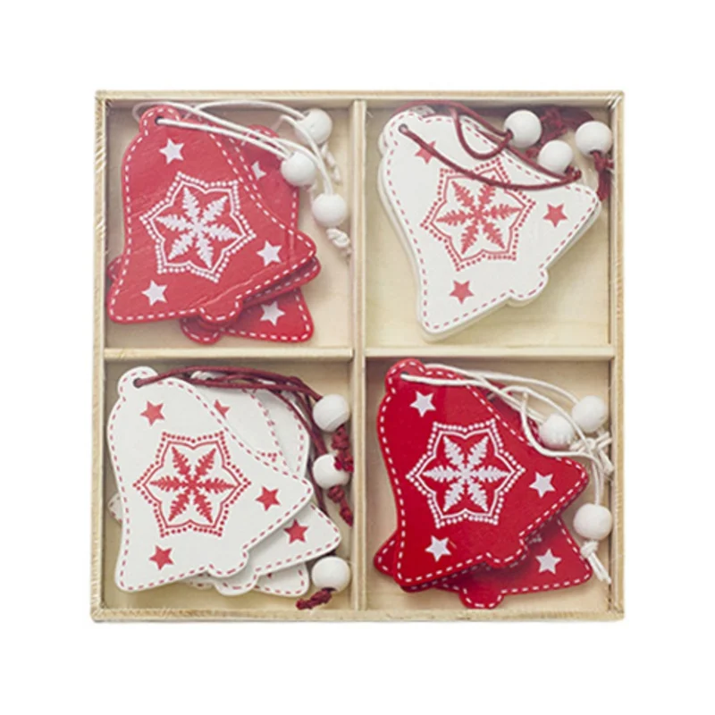 12 Pcs Wind Chimes Christmas Pendant Tree Ornaments Snowflake Heart Star Xmas Party Decor Navidad Outdoor Christmas Decorations
