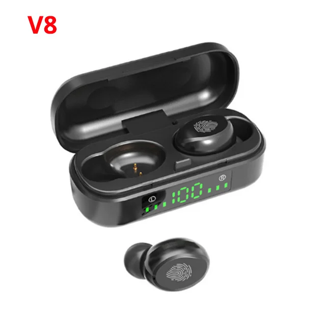V8 120 часов беспроводные наушники Hifi Bluetooth 5,0 водонепроницаемые IPX7 Siri сенсорные USB наушники power Bank air dots для xiaomi - Цвет: V8