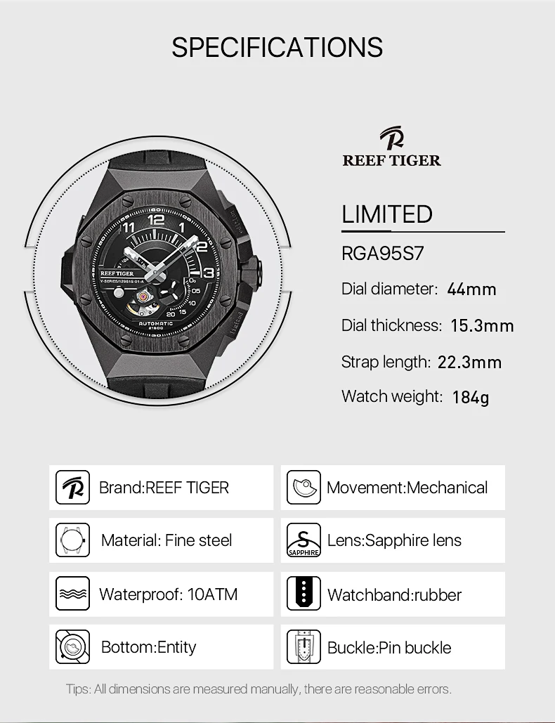 Reef Tiger/RT 2020 New Mens Watches Top Brand Luxury Rose Gold Automatic Mechanical Waterproof Sport Relogio Masculino RGA92S7