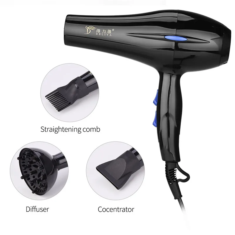 portable Hair Dryer 2000W Blower Travel High-power Household Electric Hair Blow Dryer Hot and cold Wind Low Noise Hairdryer 220V