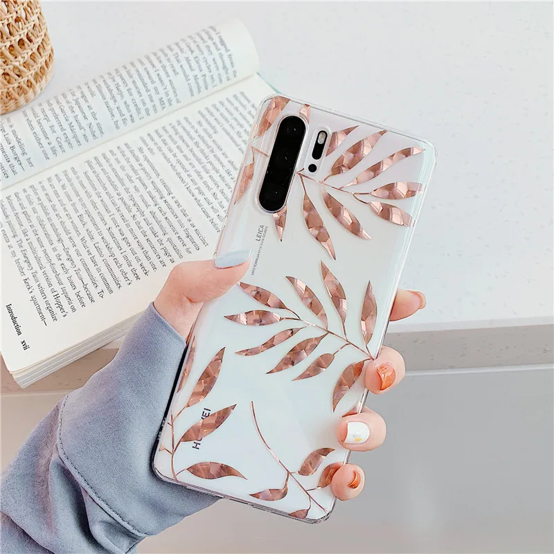 FLYKYLIN чехол для телефона huawei P20 P30 Lite задняя крышка для huawei Nova 3 3i 3e 4 4e 5 розовый золотой лист ананаса ТПУ силиконовый чехол s