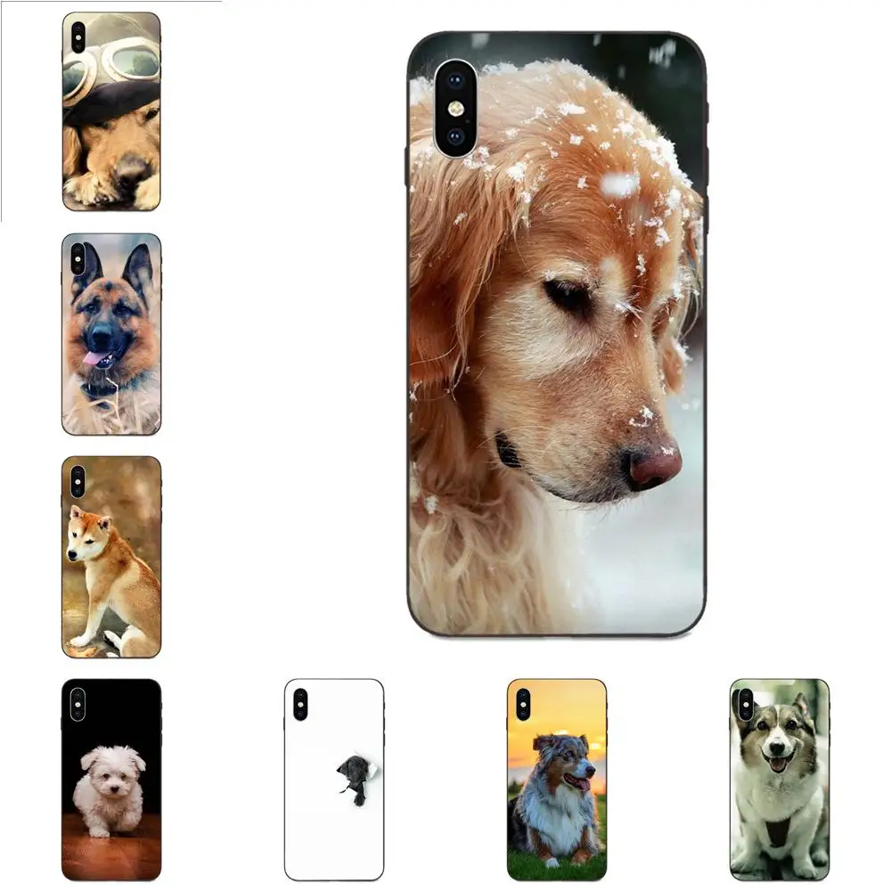 For Apple iPhone 4 4S 5 5S SE 6 6S 7 8 Plus X XS Max XR Soft Silicone TPU Black Capa Cover Dog | Мобильные телефоны и