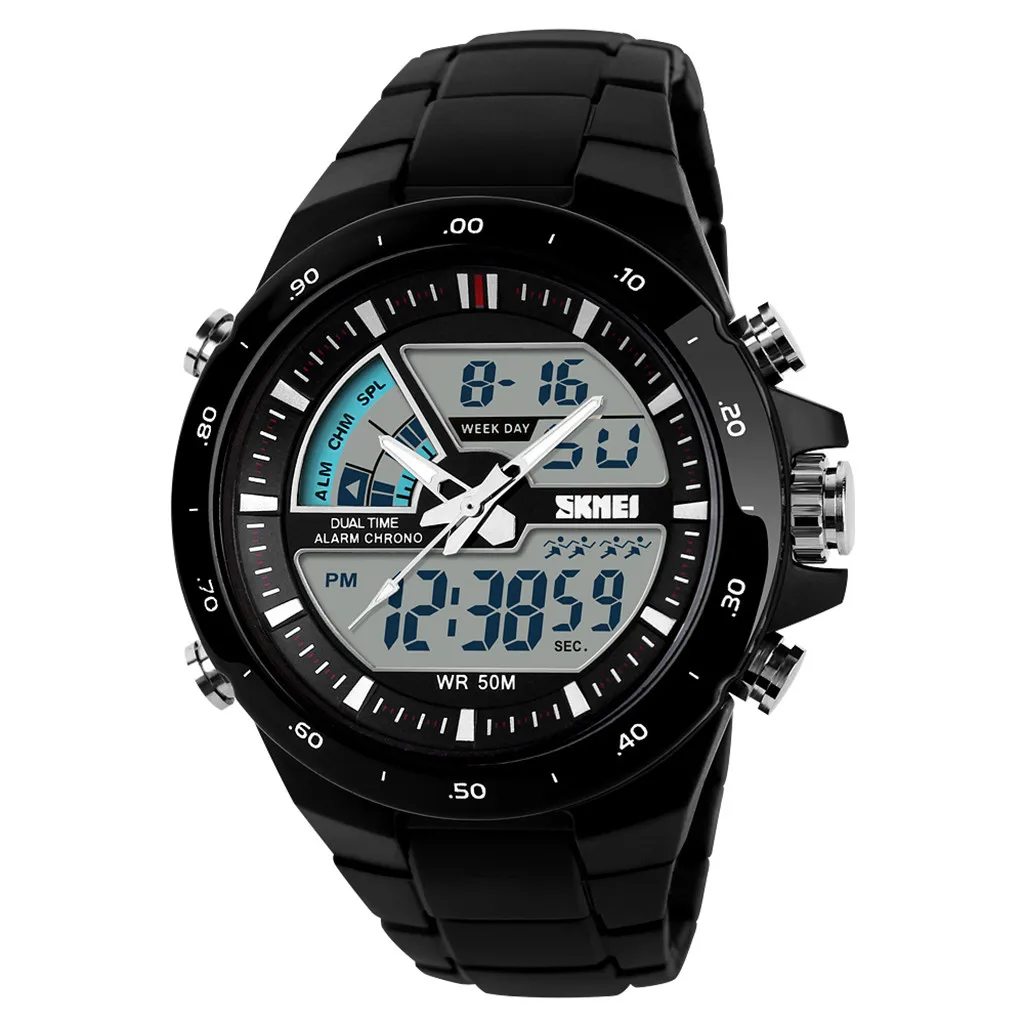 SKMEI 1016 Men Digital Watch Fashion Outdoor Sports Wrist Watches Waterproof Swim Dive Military Men's Watch Male Alarm Clock