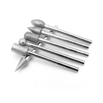 

3mm Handle Diamond Grinding Head Carborundum Grinding Handles 20 Jade Needle Grinding Head Set Piece Of Stone Gem O9U6