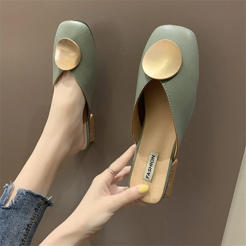 

2019 hot sell Summer Flats Lady Sandals Slippers Soild Color fashion Round Toe Women Mules Outdoor Slipper Shoes Woman Slides