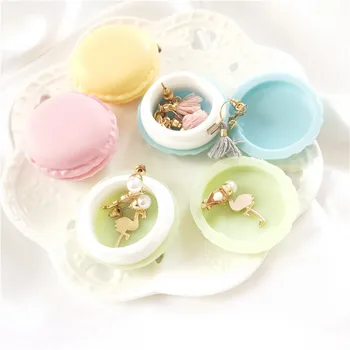 

1pcs 4.2*4.2*2cm portable Fresh macaroon mini jewelry storage box colorful small necklace earrings jewelry accessories boxes