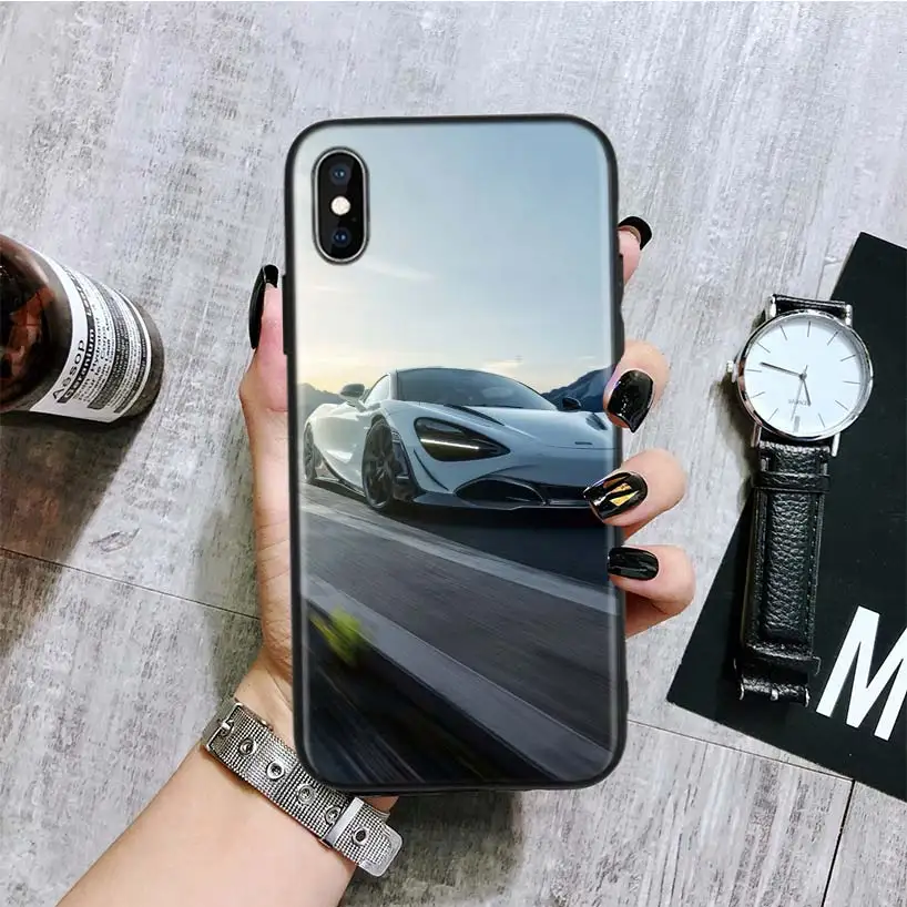 Спортивный автомобиль черный чехол для телефона Apple IPhone 11 Pro XS MAX XR 7 8 6 6S Plus X 10 Ten 5 5S SE Coque Shell - Цвет: BA199-6