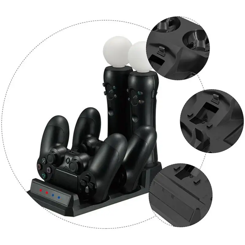 

Multifunction Cooling Fan Charging Station for PS4 Console Controllers Disc Shelf for PlayStation 4