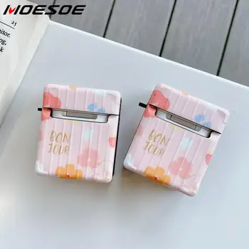 

Cute Flower Earphone Case For Apple Airpods 2 1 Case Suitcase Trunk Luggage Square Earphone Protective Soft Cover For Air Pods