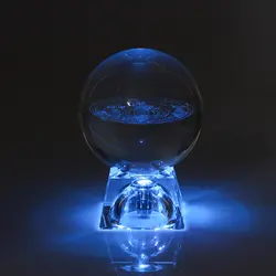 Хрустальная лампа ночник 6 см 3D гравированная Галактическая Солнечная система световой Изготовленный вручную стеклянный круглая Сфера