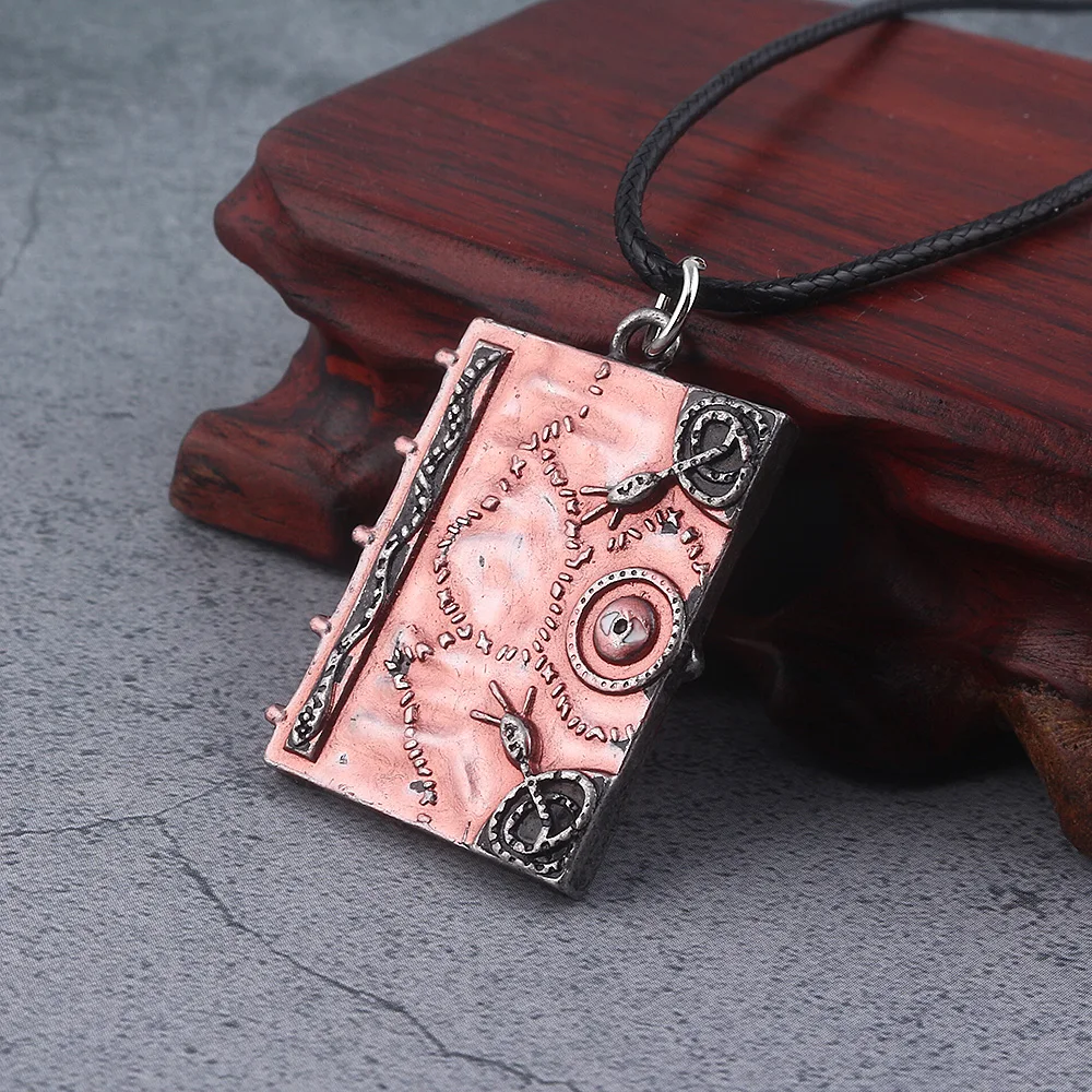 

Hocus Pocus Spell Book Necklace Sanderson Sisters Double Sided Book Pendant Choker With Rope Chain Women Kids Halloween Jewelry