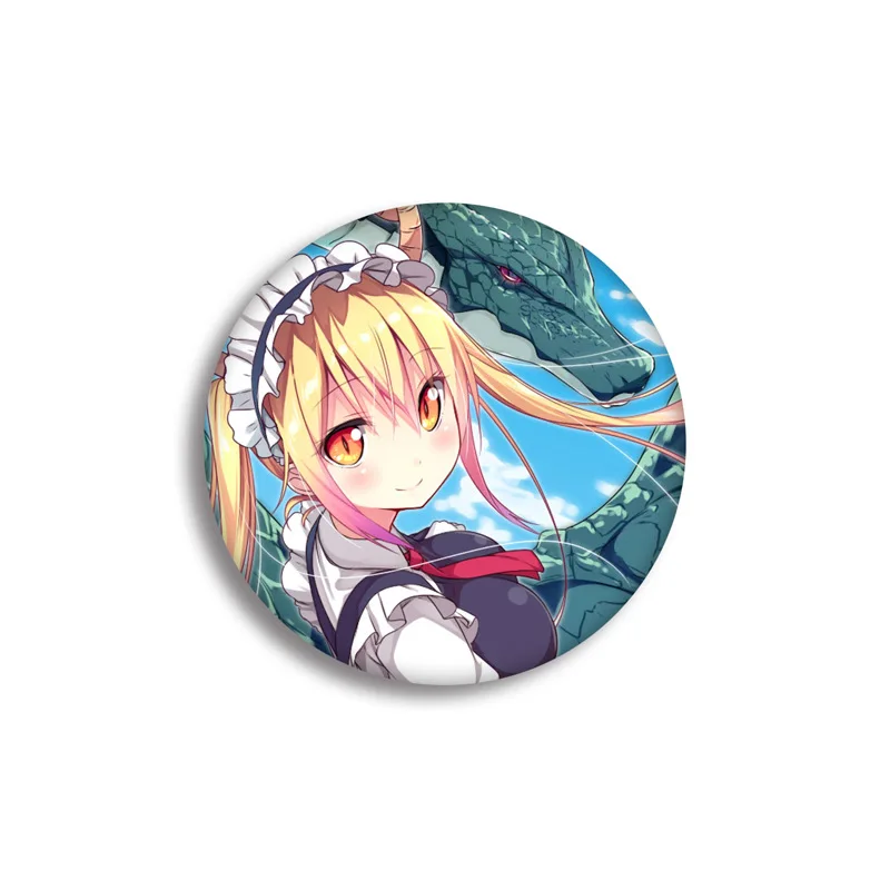 see chart 1 шт. 58 мм Kobayashi-san Chi no Maid Dragon KannaKamui супер милые девушки косплей использовать DIY значки акриловые значки брошь - Окраска металла: see chart