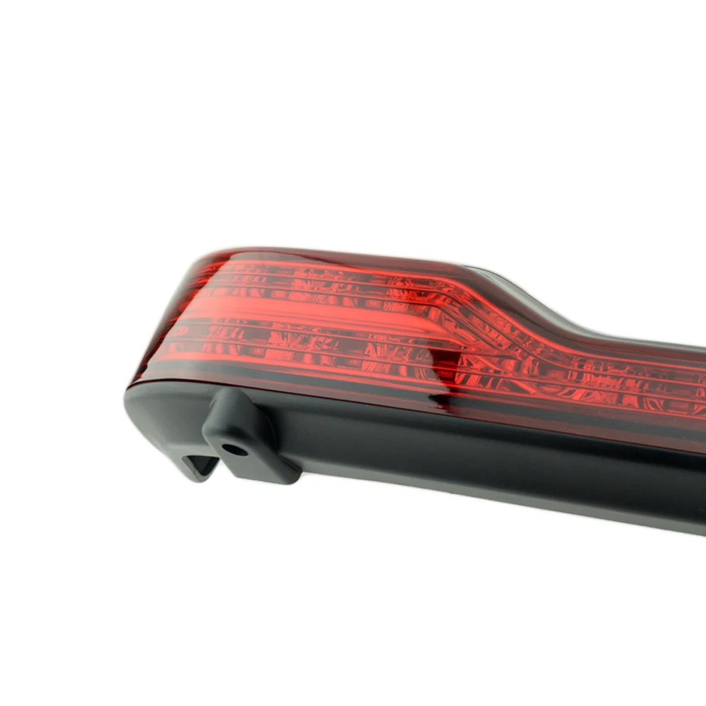 Black red Wrap Tour Pack LED Tail Brake Running Light for Harley Touring Trunk King 14-17