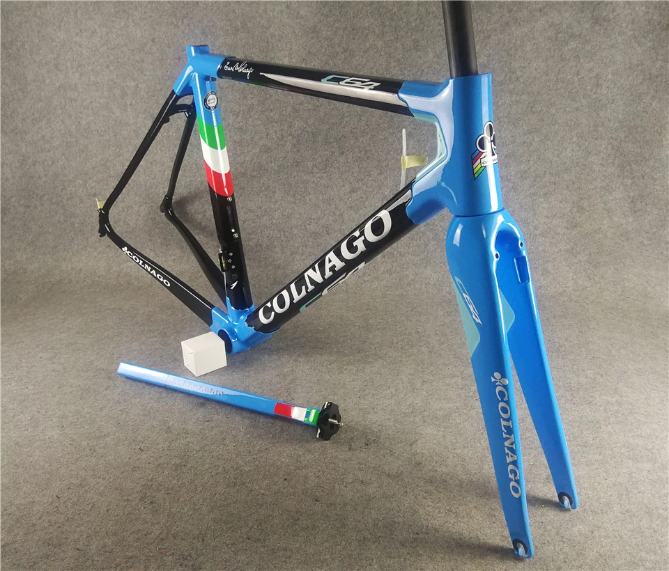 T1100 UD все глянцевые черные синие Colnago C64 углеродная дорожная рама + руль седло