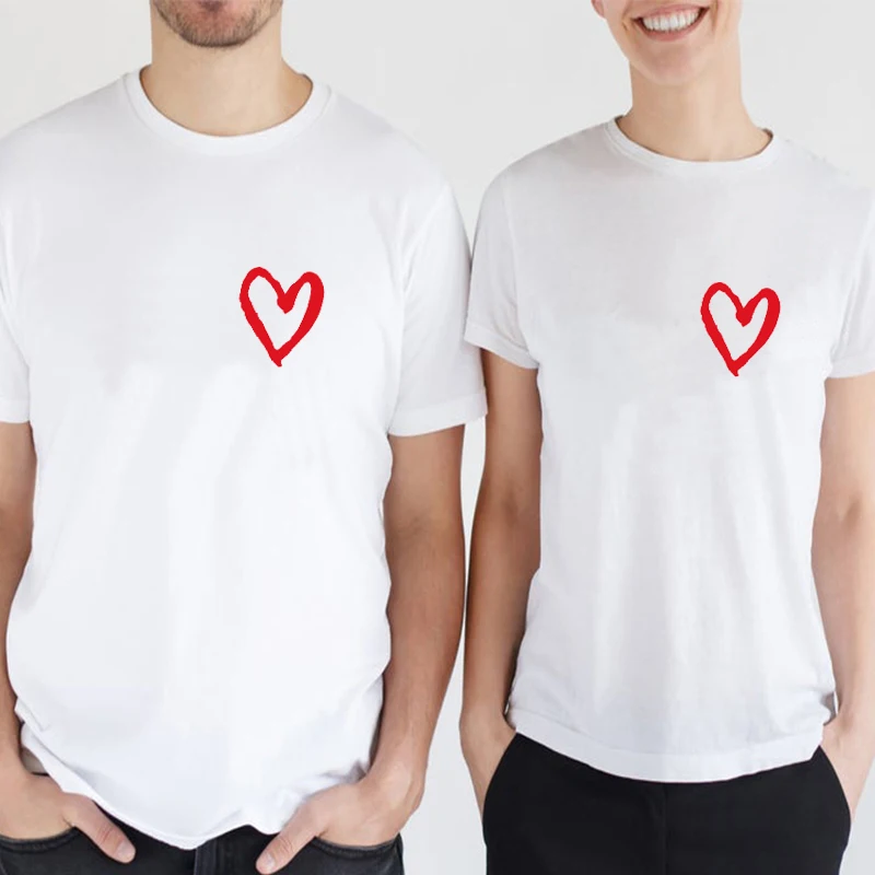 

Valentine's Day T Shirts Thanksgiving 2020 Korean Plus Size Shirt Casual Print Shirt Heart Shape Tee Womens Graphic