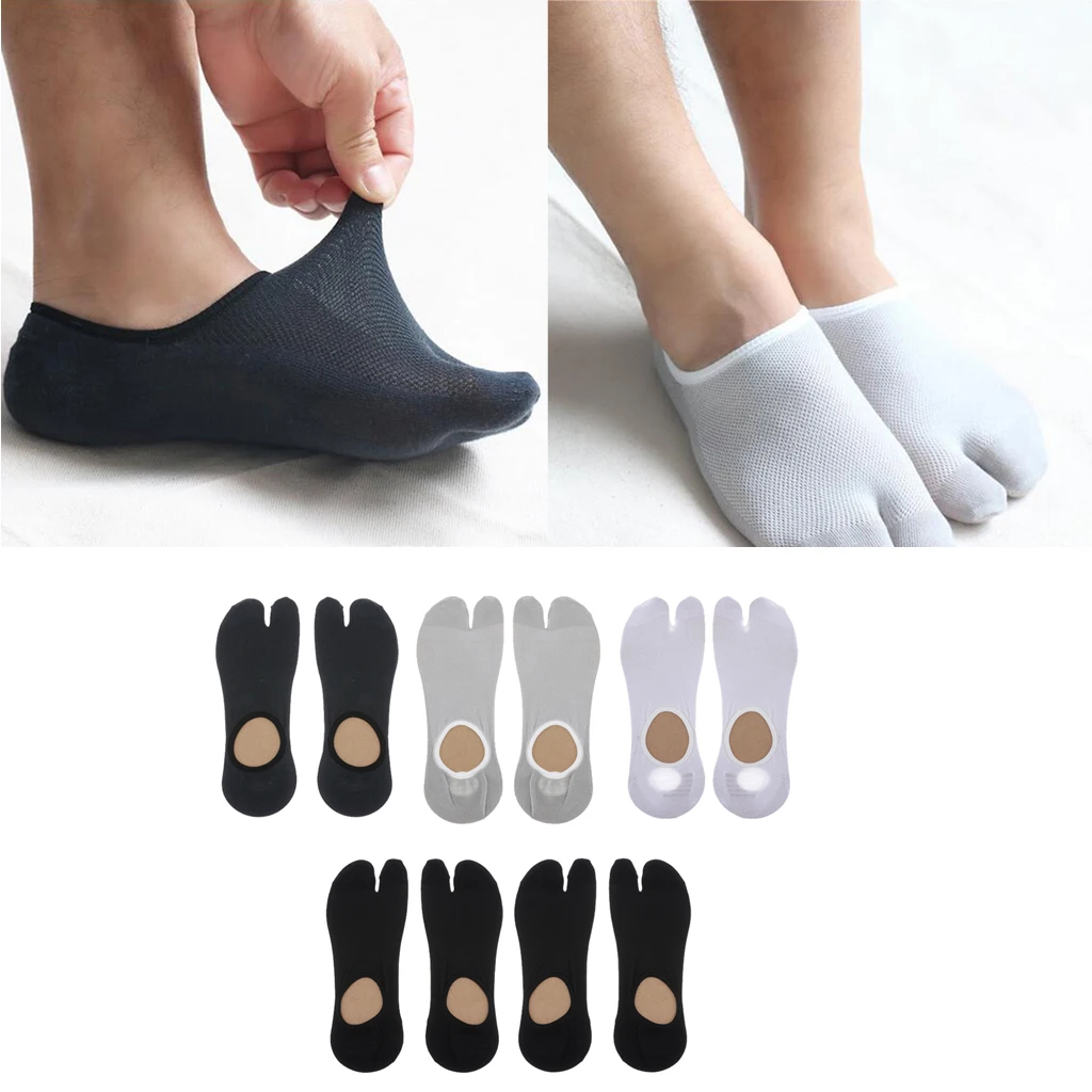 5 Pair Cotton 2 Toe Flip-Flops Socks Japanese Geta Tabi Socks Free Size