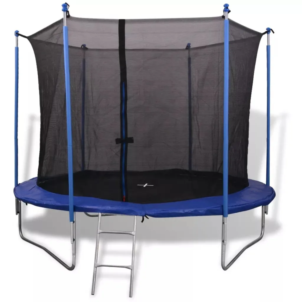 

vidaXL 5 Piece Trampoline Set 3.05m with Safety Net and Pad Heavy-duty Jumping Mat 150kg Max Load 54 Springs Securely Trampoline