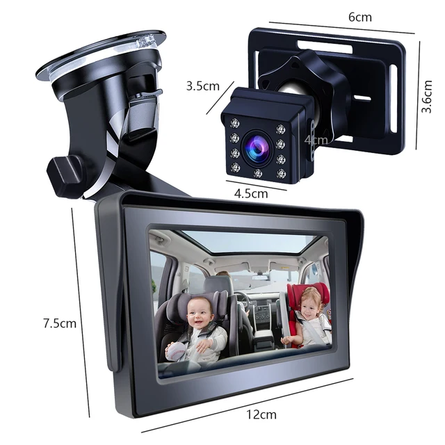 Rétroviseur de voiture pour bébé, caméra HD 120 degrés, moniteur pour siège  arrière de voiture, vue complète, affichage 4.3, image vive - AliExpress