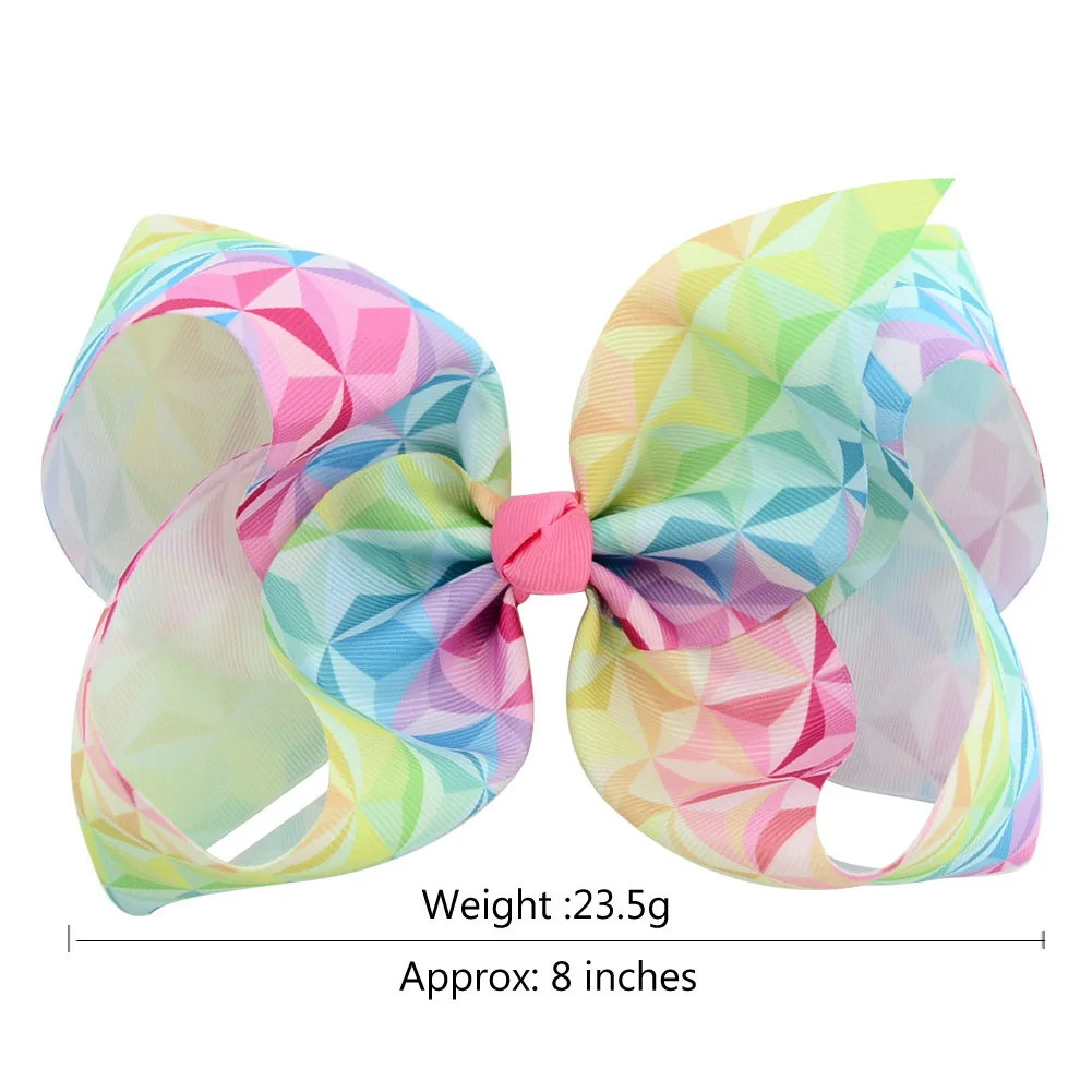 

Hot Selling 8 Inches Children Bow Bubble Flower Barrettes Europe And America JOJO Graffiti Ribbed Band Hair Accessories 801