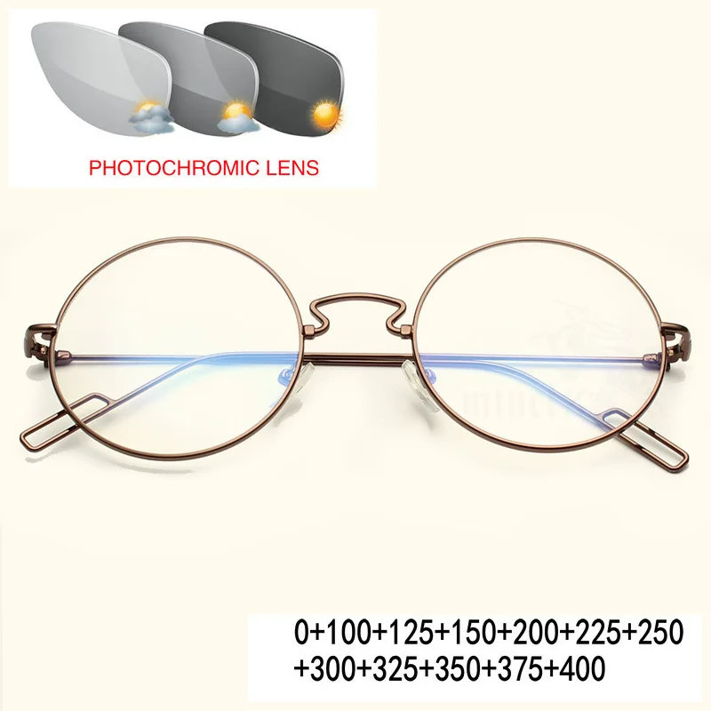 Photochromic Reading Glasses Women Man Brand Designer Male alloy Transparent Reading Glasses Prescription Glass Diopter FML