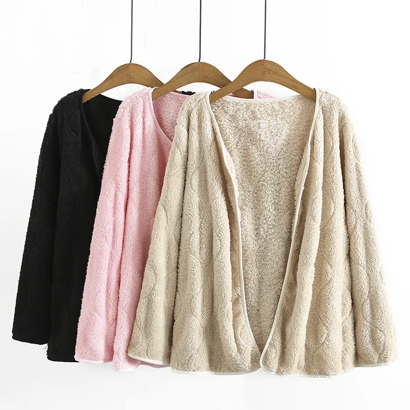 

Plus Size Coat For Women 5XL Cardigan Long Sleeve Jacket Artificial Lamb Wool Winter Large Size Casual Coat For Fatlady's Jacket
