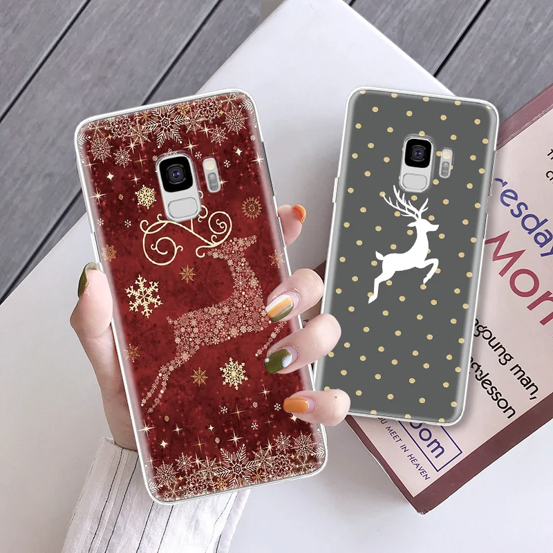 

Merry Christmas Soft TPU Phone Case For Samsung Galaxy A70 A60 A50 A40 A30 A20e A10 A6 A8 Plus A3 A5 A7 A9 2018 2016 2017 Fundas