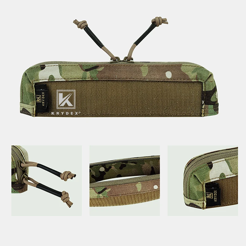 KRYDEX Tactical Zipper Insert Pouch For MK3 Chest Rig Chassis Full Length Double Zipper Panel Accessories Storage Pocket MC
