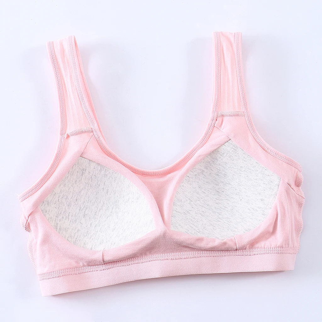 Girl's Seamless Puberty Bra Yoga Tank Top Wireless Cotton Bralette Teenager Bra Training Bra Children Kids Underwear Clothing