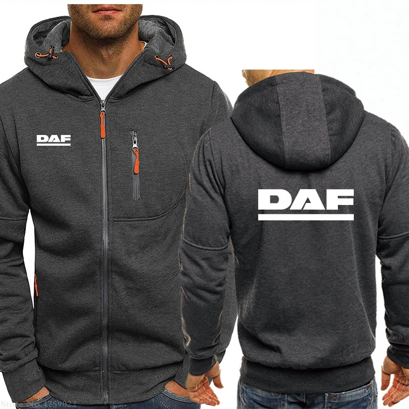 6 Зимние осенние повседневные флисовые мужские толстовки с капюшоном DAF толстовки с длинным рукавом на молнии с капюшоном мужские пальто - Цвет: 6