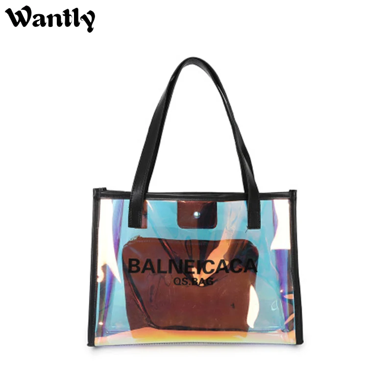 

Jelly Bags for Women 2020 New Korean -Style Versitile Fashion Colorful Laser PVC Transparent Mother-in-Law Crossbody Bag
