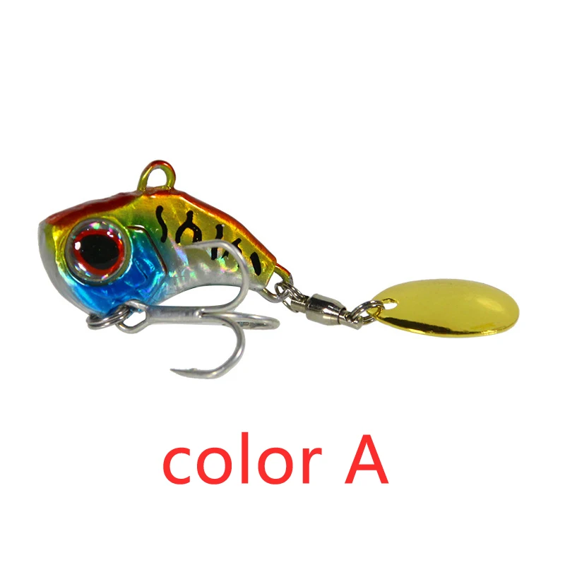 New Arrival 1PCS 9g/13g/16g/22g Metal VIB Fishing Lure Spinner Sinking Rotating Spoon Pin Crankbait Sequins Baits Fishing Tackle