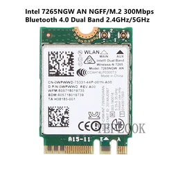 Cartão de wifi 7265an 7265ngw um ngff m.2 banda dupla 2.4g/5ghz 802.11a/g/n 300mbps wifi + bt4.0 para asus/acer/dell/samsung/sony, etc.