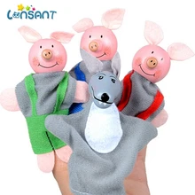 4 шт. пальчиковые Три поросенка и волк мини-игрушки для детей пальчиковые куклы образовательная история Ручные куклы тканевые куклы игрушки
