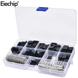 620 peças de conector dupont 2.54mm, kit de invólucro de pino de cabo dupont, pinos macho de crimpagem + conector terminal de pino fêmea