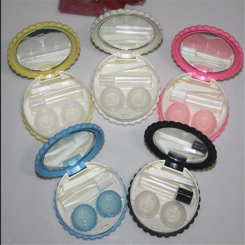

Hot Easy Carry Popular Cartoon Cookies Shape Contact Lens Case Box Container Box Contact Lenses Box Eyes Care Kit Holder